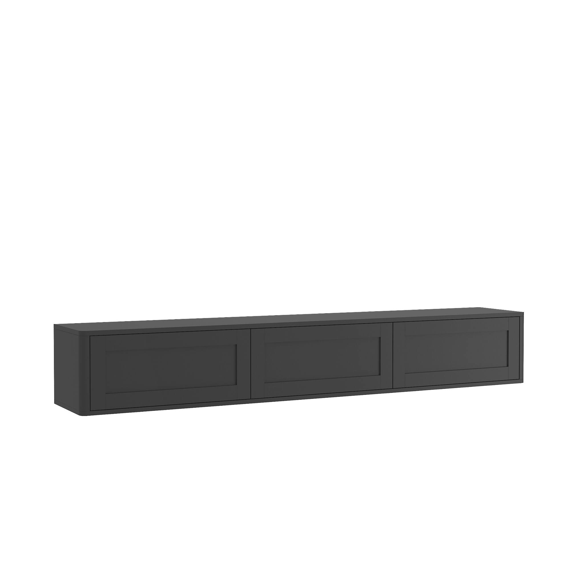 Alt View 3. Z-Edge - Floating TV Stand for TVs up to 75", Wall Mounted Media Console with Led Lights, Entertainment Center for Living Room - Black.