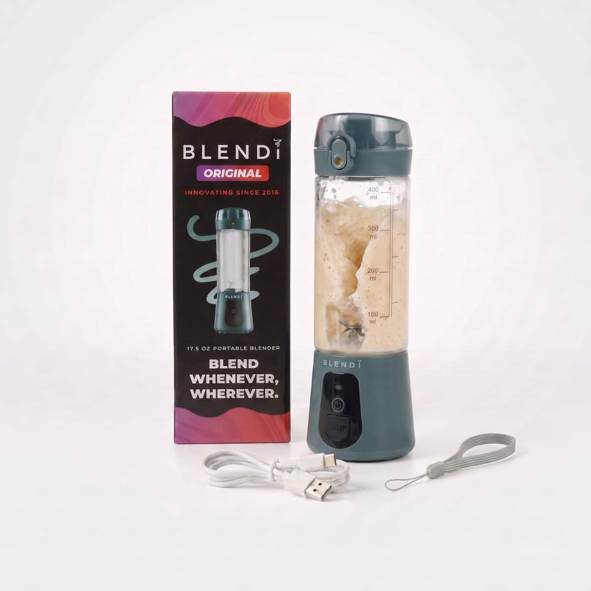 BLENDi - Lite 70W 17‑oz Portable Personal Blender & Drink Mixer for Protein Powders & Supplements - Grey - Gray