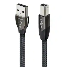 AudioQuest - Carbon USB A > B 4.9' High-Definition Audio Cable with USB-A to USB-B Connectors - Gray on Black