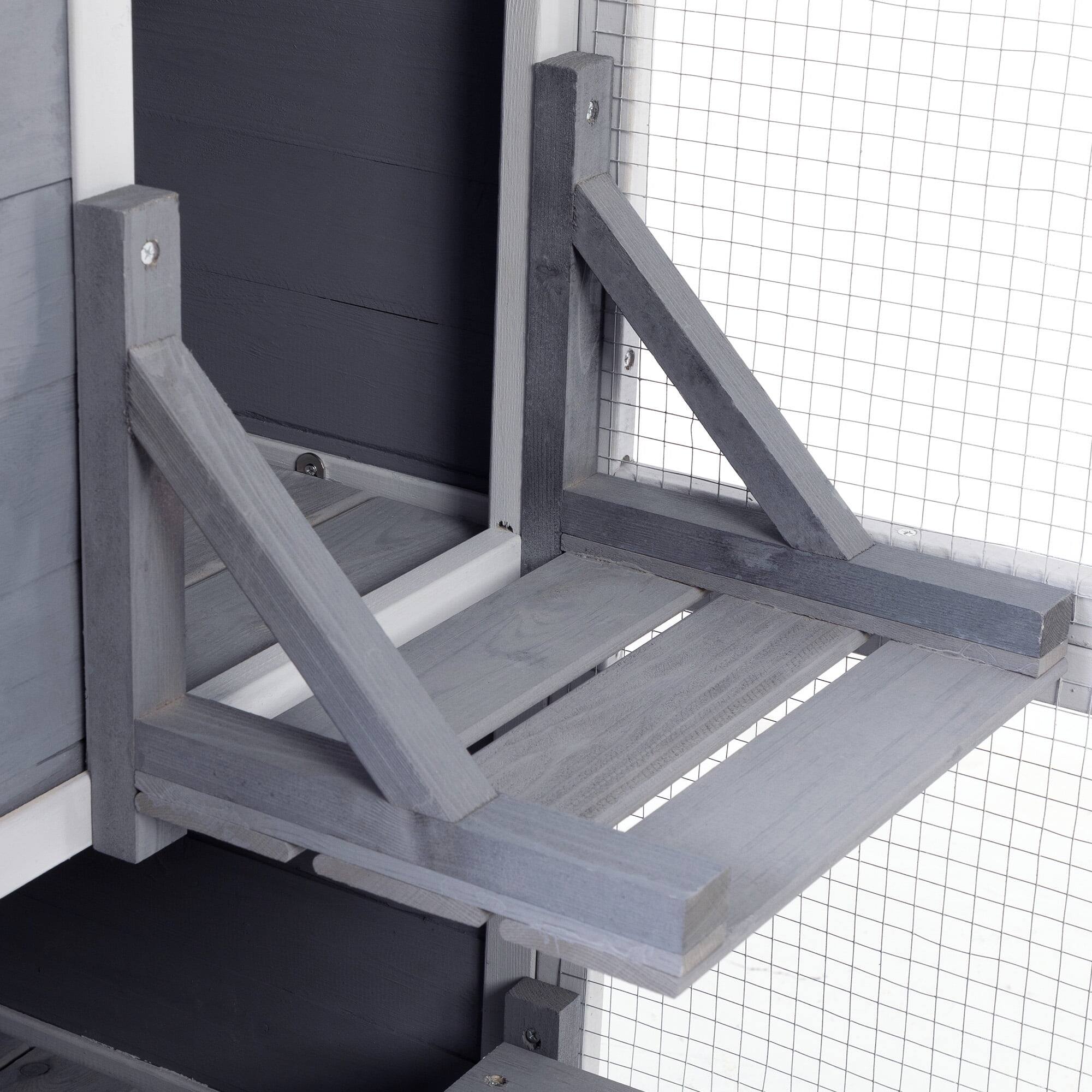 Alt View 1. Pefilos - 76" Outdoor Cat House Kitty Catio Enclosure, Indoor Wood Cat Cage Condo Playpen with Platforms.