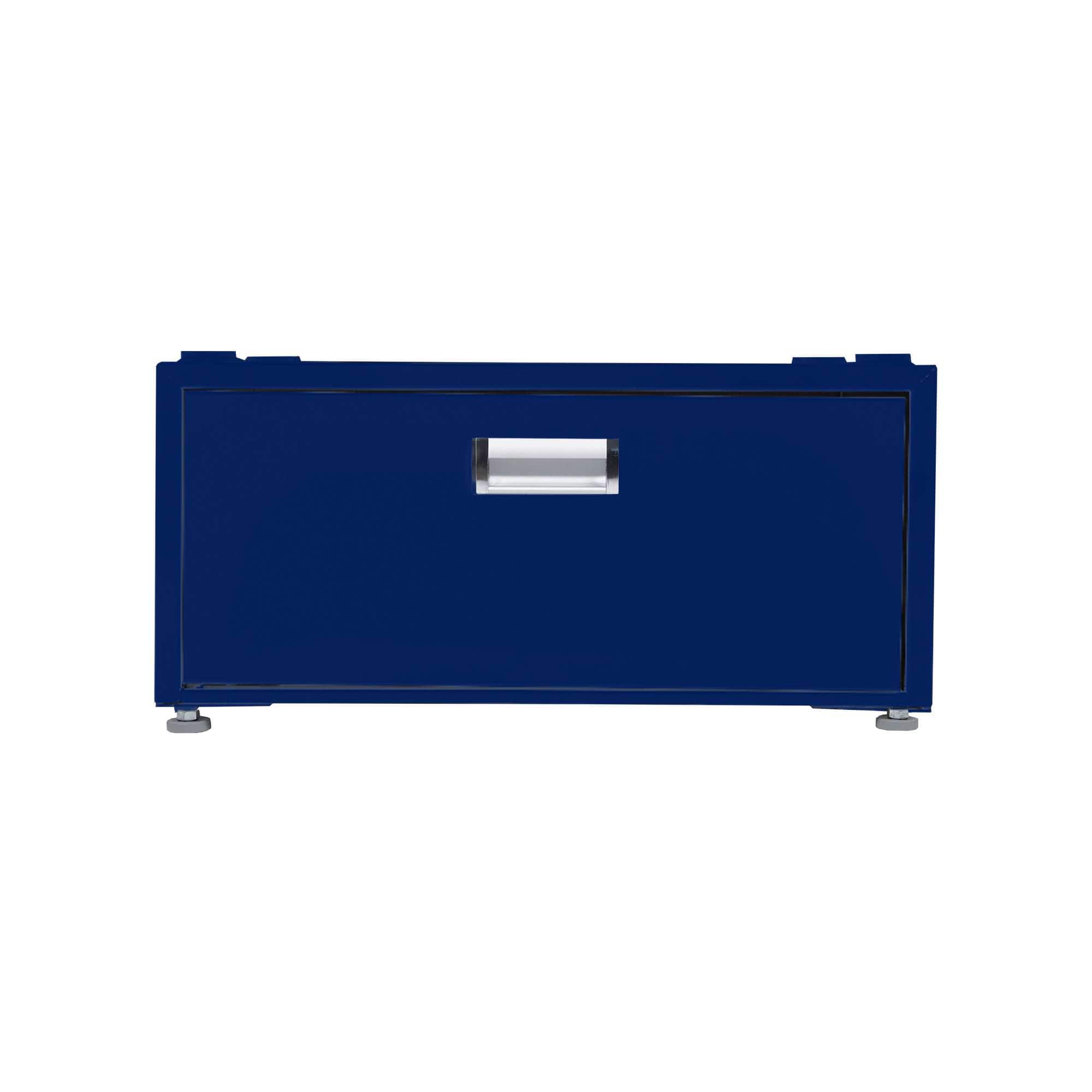 Equator - 24in Laundry Pedestal 11in tall + Rollout Storage Drawer Adjustable feet - Blue
