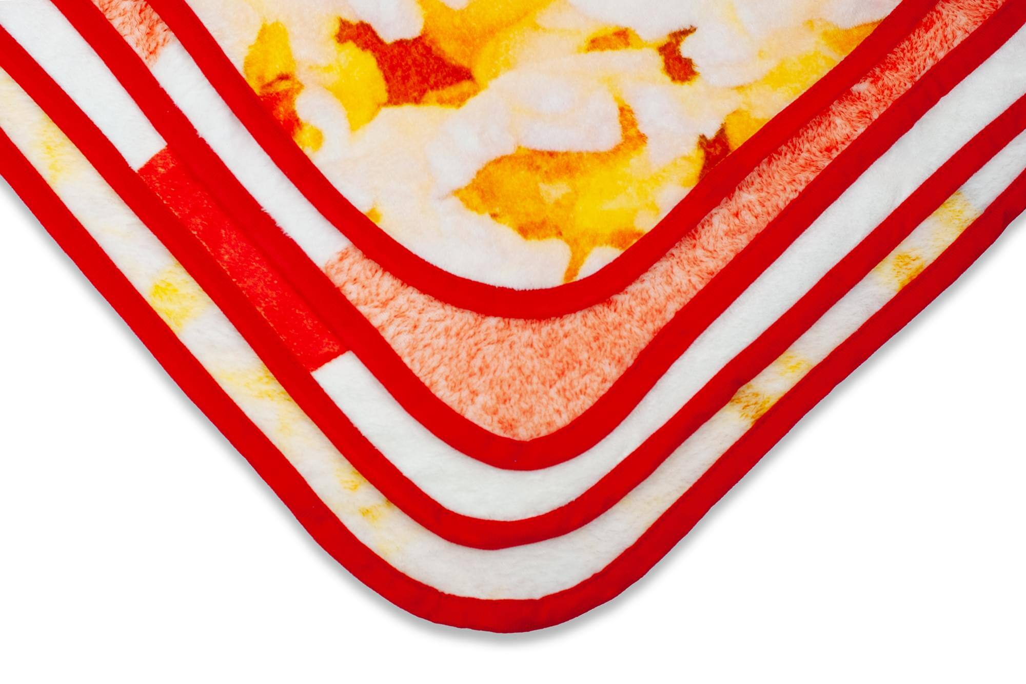 Alt View 2. Just Funky - Movie Popcorn Fleece Throw Blanket | Popcorn Box Blanket | 60 x 45 Inches - Red.