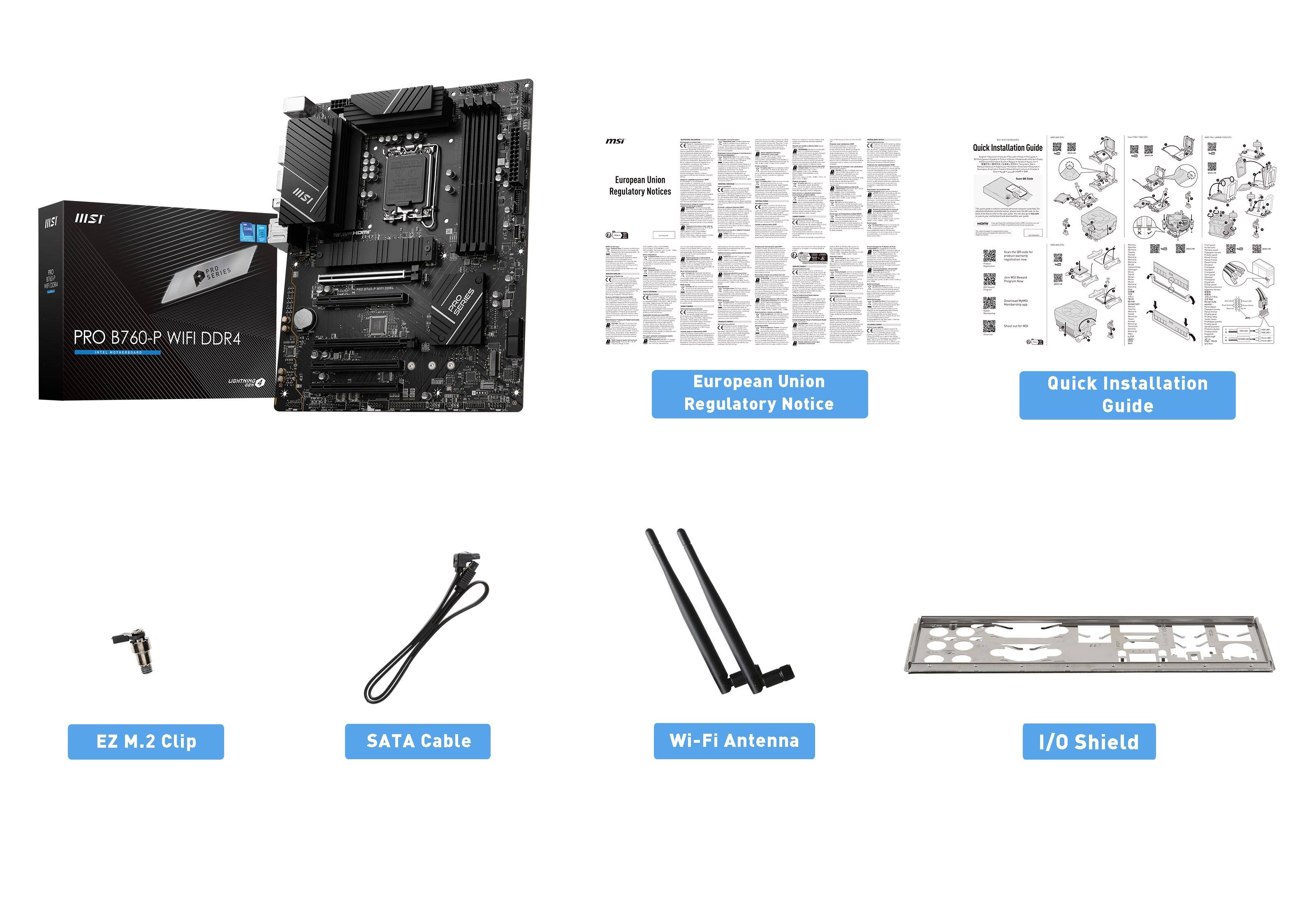 Alt View 15. MSI - PRO B760-P WIFI DDR4 (Socket 1700) USB 3.2 Intel Motherboard - Black.