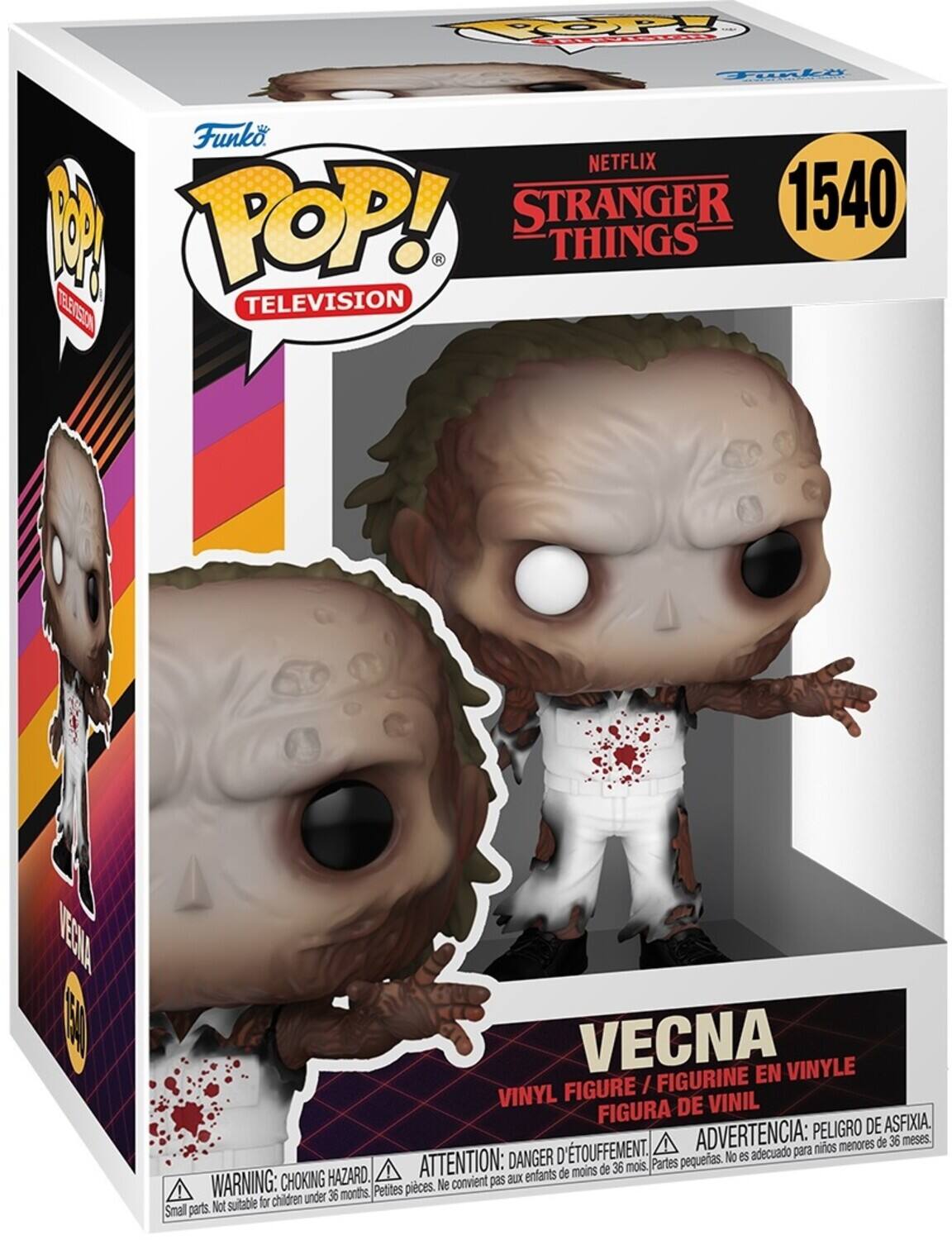 Funko, POP! Television, Netflix, Stranger Things, 1540, Vecna, Vinyl figure, Vinyl figurine, Vinyl figura, Asfixia, Peligro de asfixia, Danger d'étouffement, Attention: Danger d'étouffement, Advertencia: Peligro de asfixia, Warning: Choking hazard, Partes pequeñas, No es acuñado para niños menores de 36 meses, Petites pièces, Ne convient pas aux enfants de moins de 36 mois, Small parts, Not suitable for children under 36 months