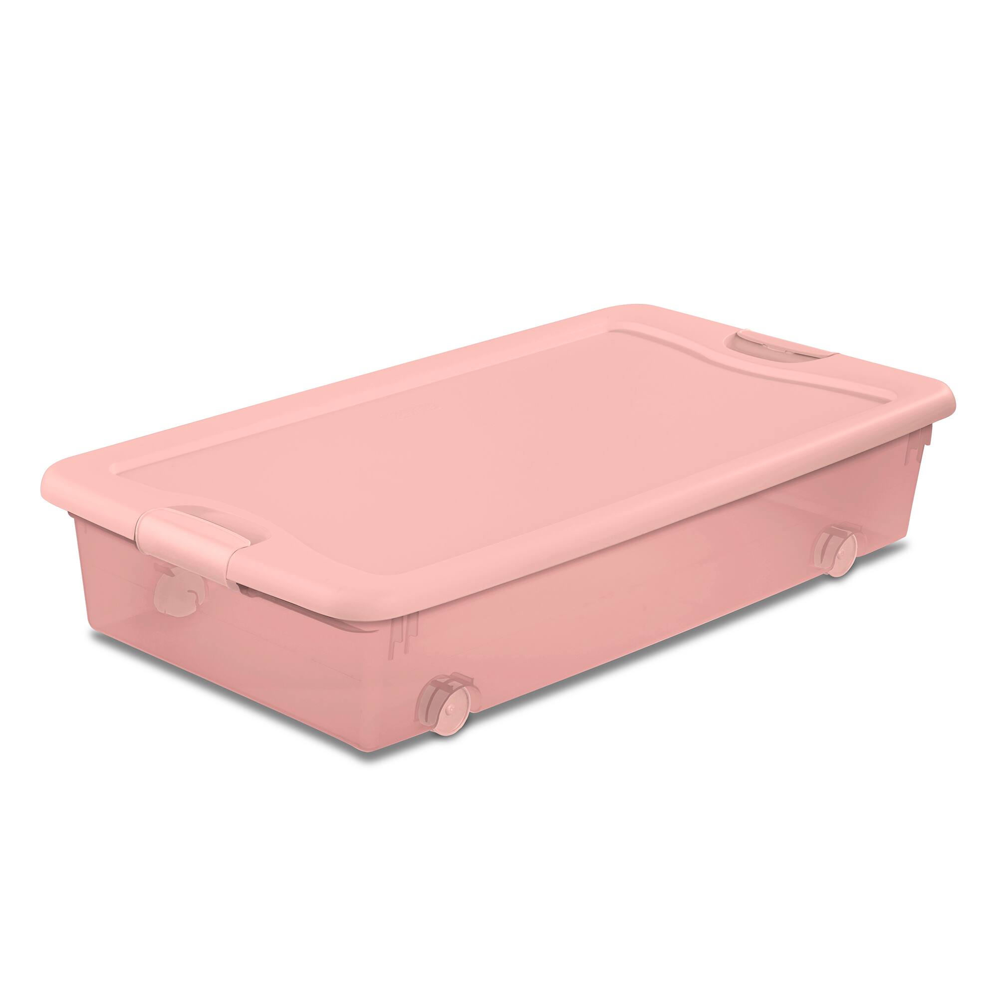 Alt View 8. Sterilite - Sterilite 56 Qt Wheeled Under Bed Storage Container Plastic Bin, Blush, 8 Pack - Pink.