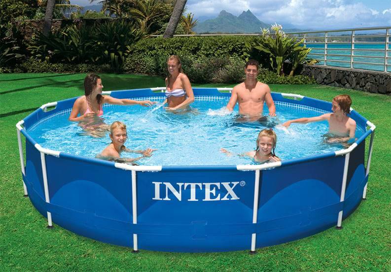 Alt View 3. Intex - Intex 12ft x 30in Metal Frame Above Ground Round Family Swimming Pool Set & Pump.