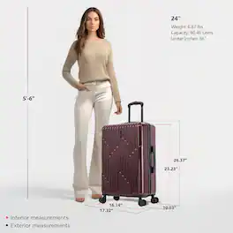 InUSA - Drip lightweight hardside spinner luggage 24" - WINE