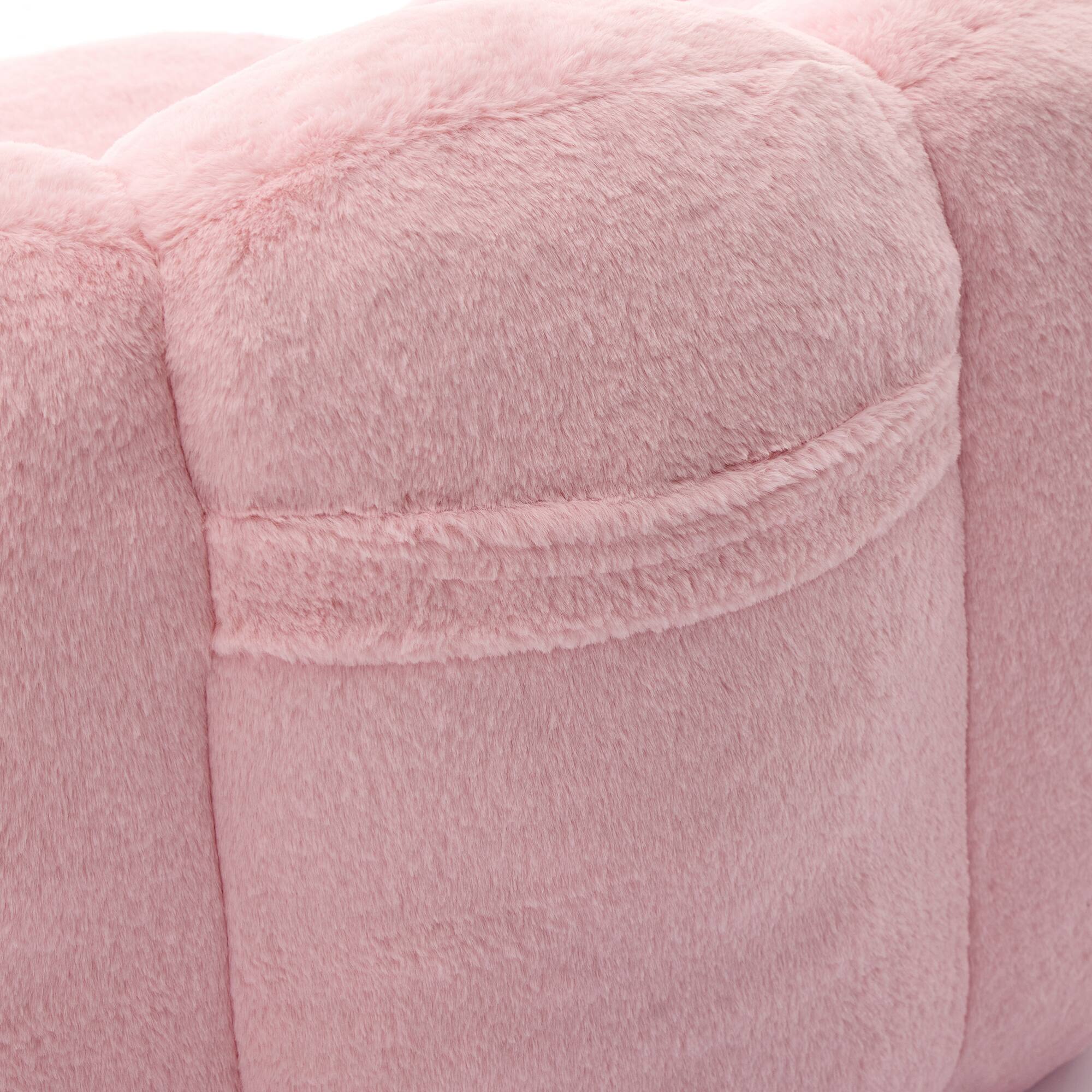 Alt View 2. GOODSILO - Lotus Style Compression Sofa Bean Bag Chair with Pull Ring for Easy Mobility and No Assembly Required - Pink.