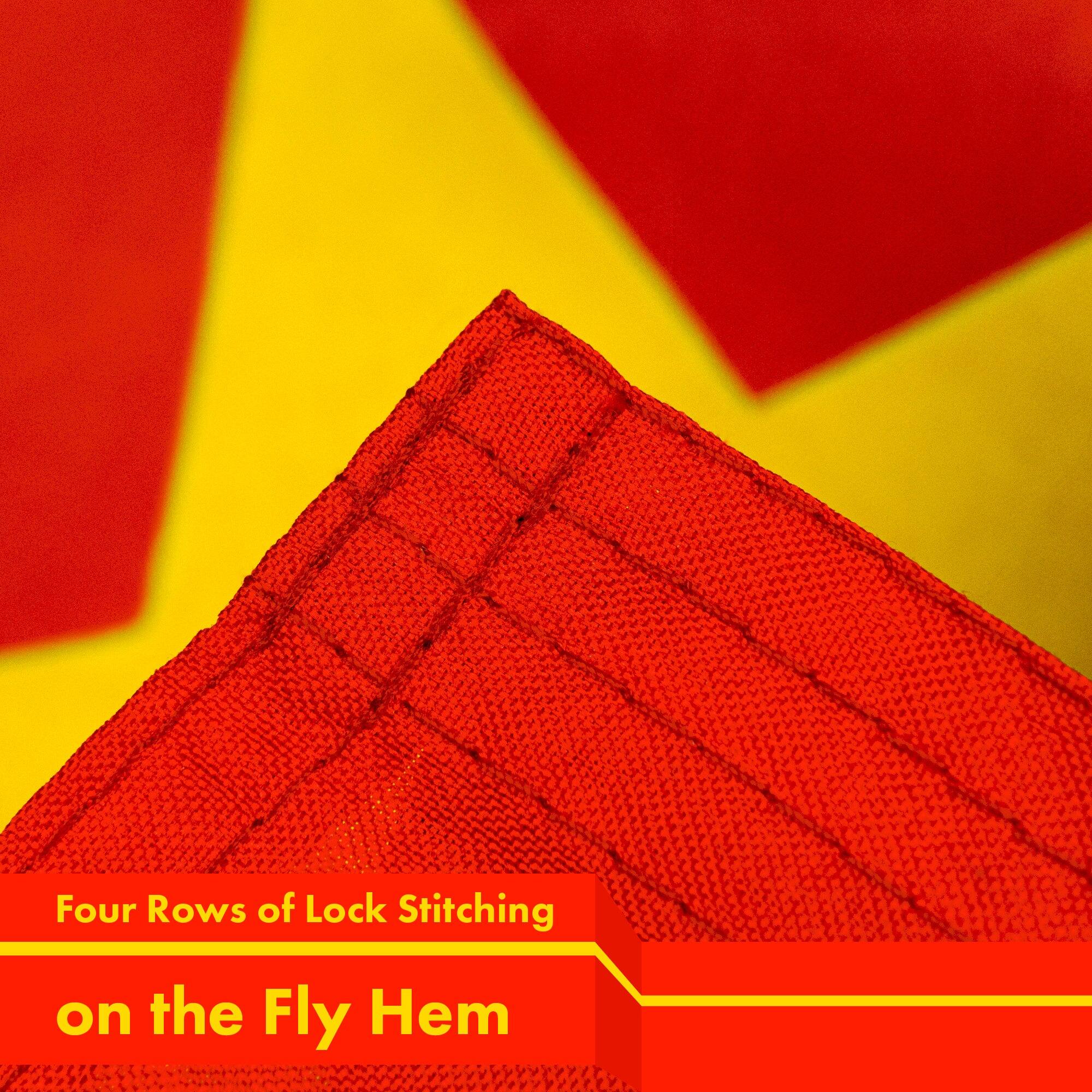 Four Rows of Lock Stitching on the Fly Hem