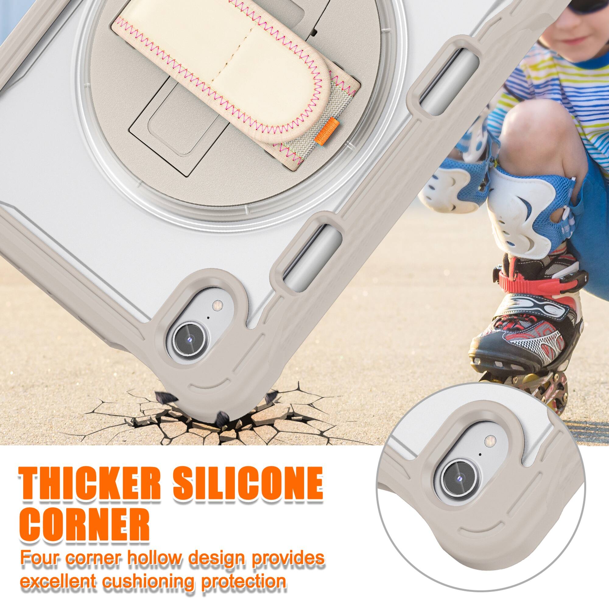 THICKER SILICONE CORNER  
Four corner hollow design provides excellent cushioning protection
