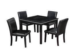 Boyel Living - 5-Piece Dining Table Set for 4, Wood Top Kitchen Table with 4 Upholstered Chairs - Black
