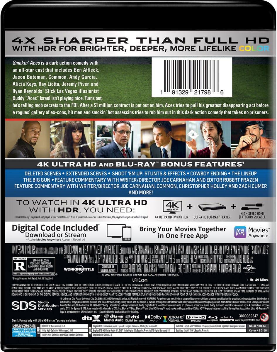 Back. Smokin' Aces (4K Ultra HD + Blu-ray) [UHD].