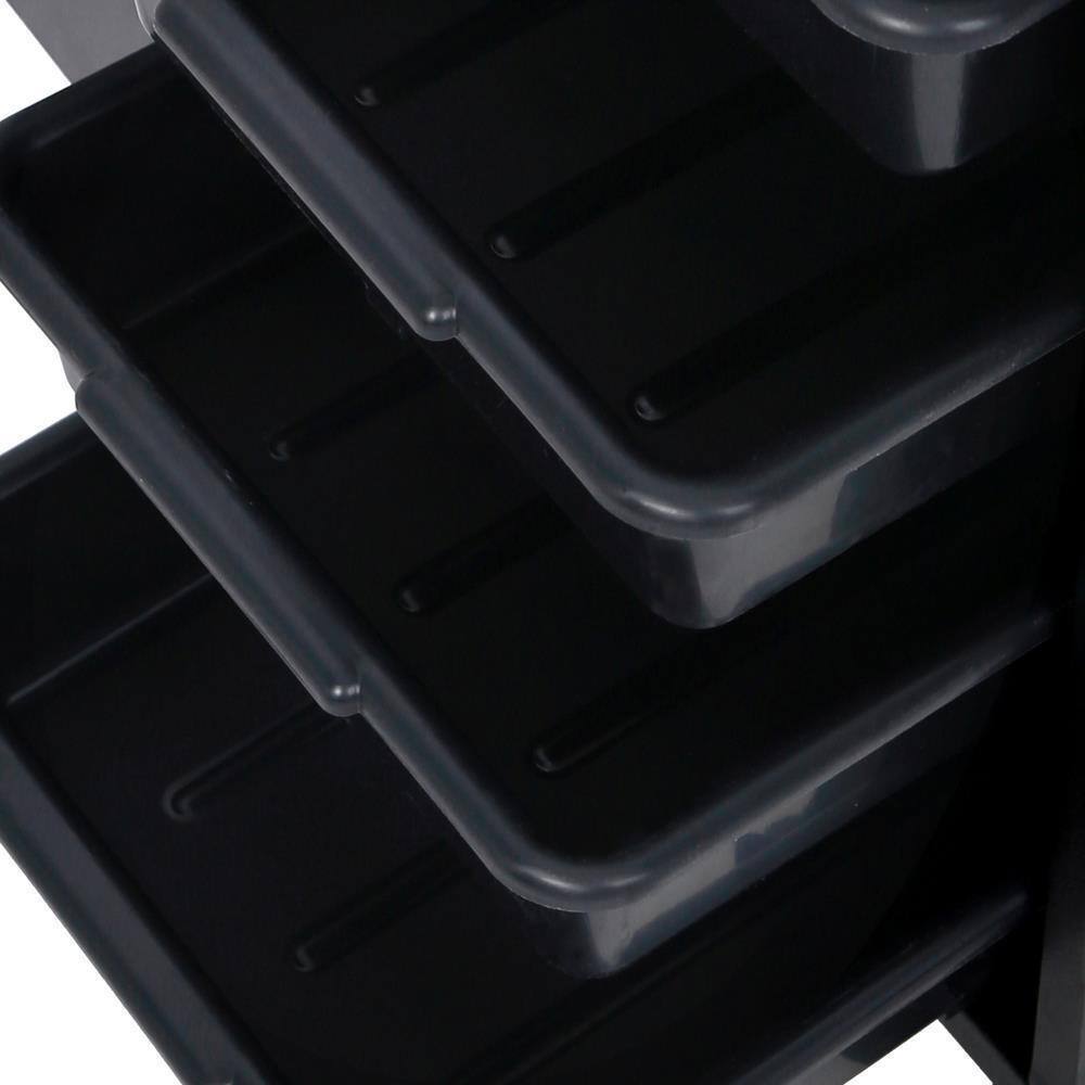 Alt View 5. Winado - Salon Trolley Cart Rolling Hair Cart Mobile Barber Station with Wheels & 4 Drawers & Hair Dryer Holder for Barbershop - Black.