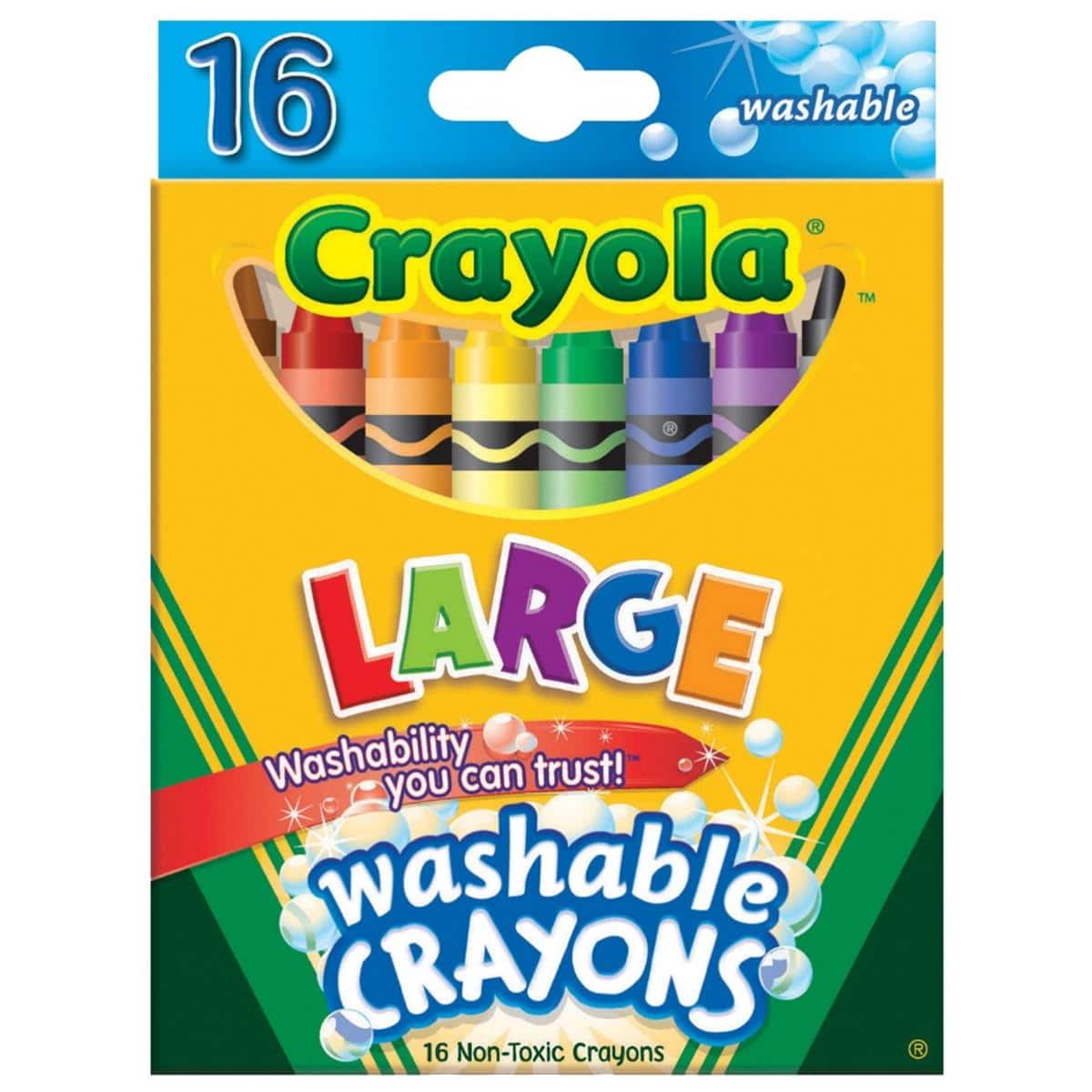 Crayola - Crayons Large Washable, Set - 16