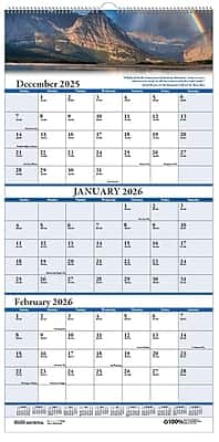 House of Doolittle - 2026 Earthscapes Scenic 8" x 17" Three-Month Wall Calendar - Multi