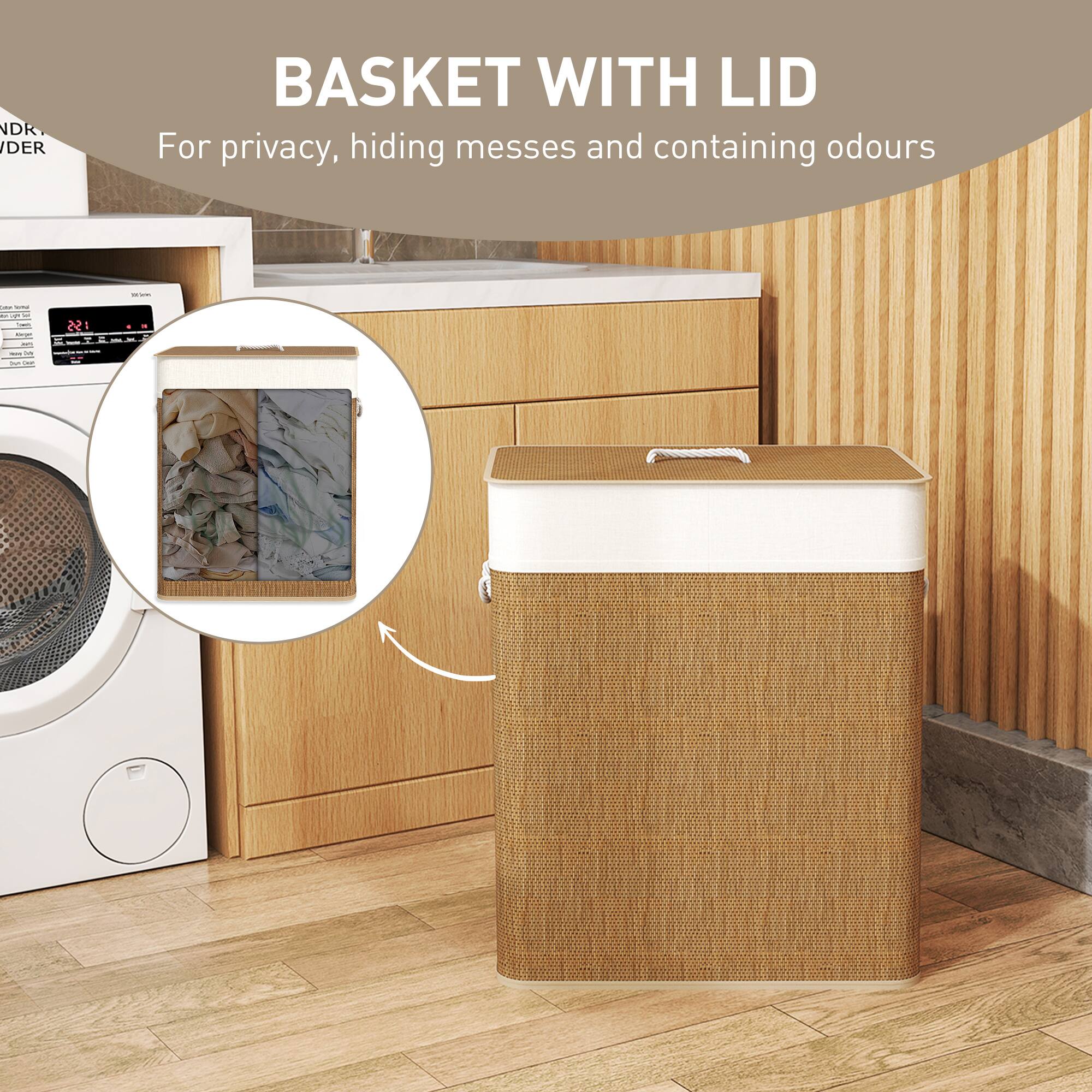 NDR DER BASKET WITH LID For privacy, hiding messes and containing odours