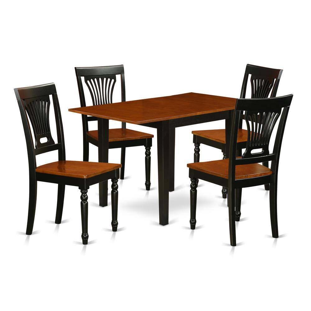 Left. East West Furniture - Dining Room Set Black & Cherry - Brown.