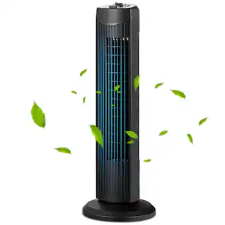 Front. Costway - Fantask 35W 28''Oscillating Tower Fan 3 Wind Speed Quiet Bladeless Cooling Room - Black.