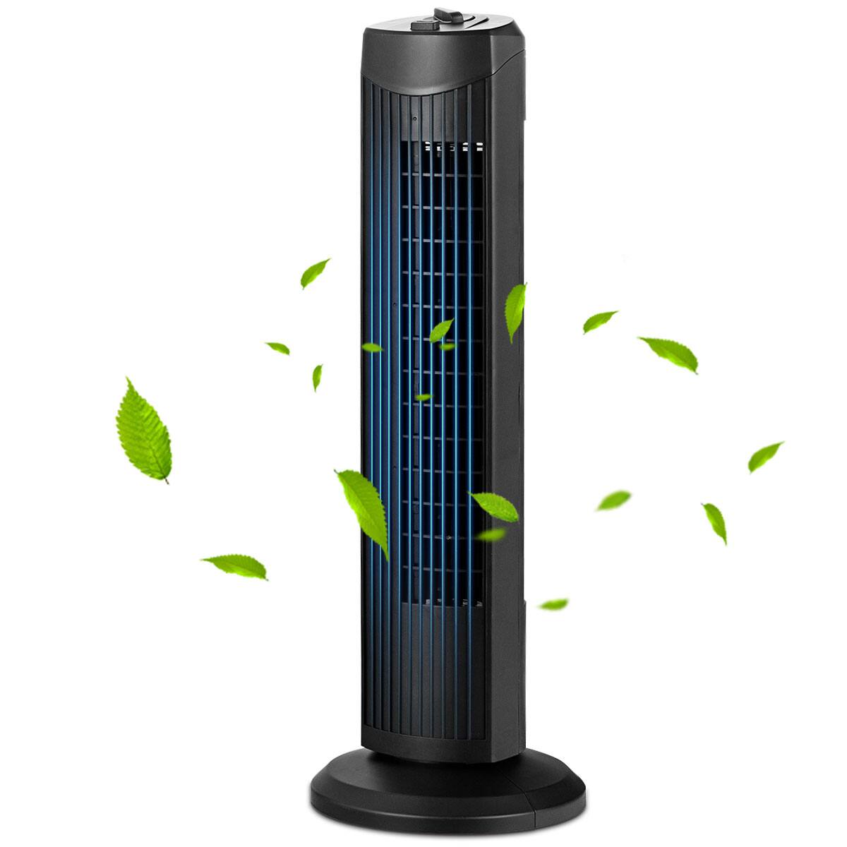 Costway - Fantask 35W 28''Oscillating Tower Fan 3 Wind Speed Quiet Bladeless Cooling Room - Black