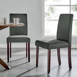 Prosper Upholstered Fabric Dining Side Chair Set of 2 by Modway - Gray
