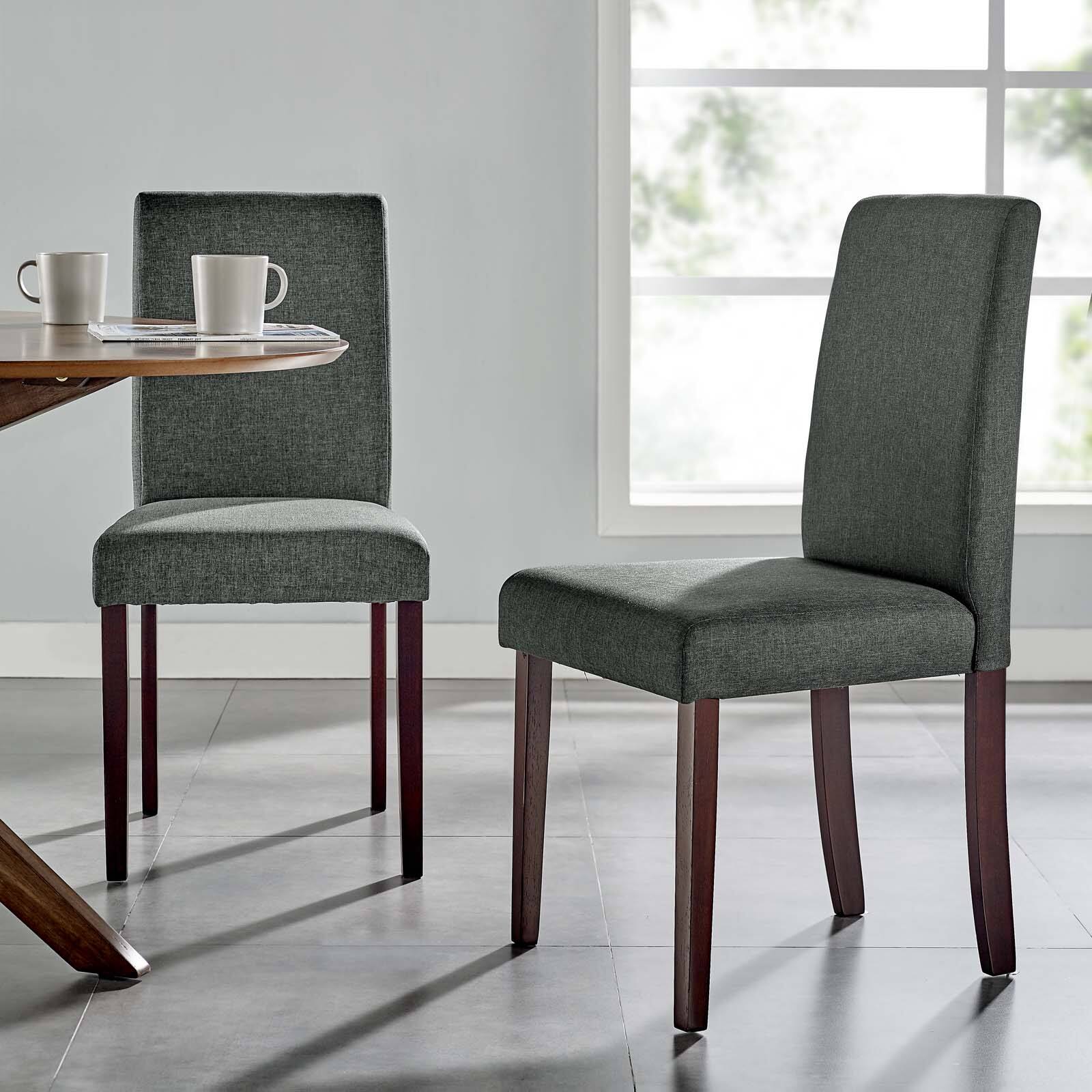 Front. Modway - Prosper Upholstered Fabric Dining Side Chair Set of 2 by Modway - Gray.