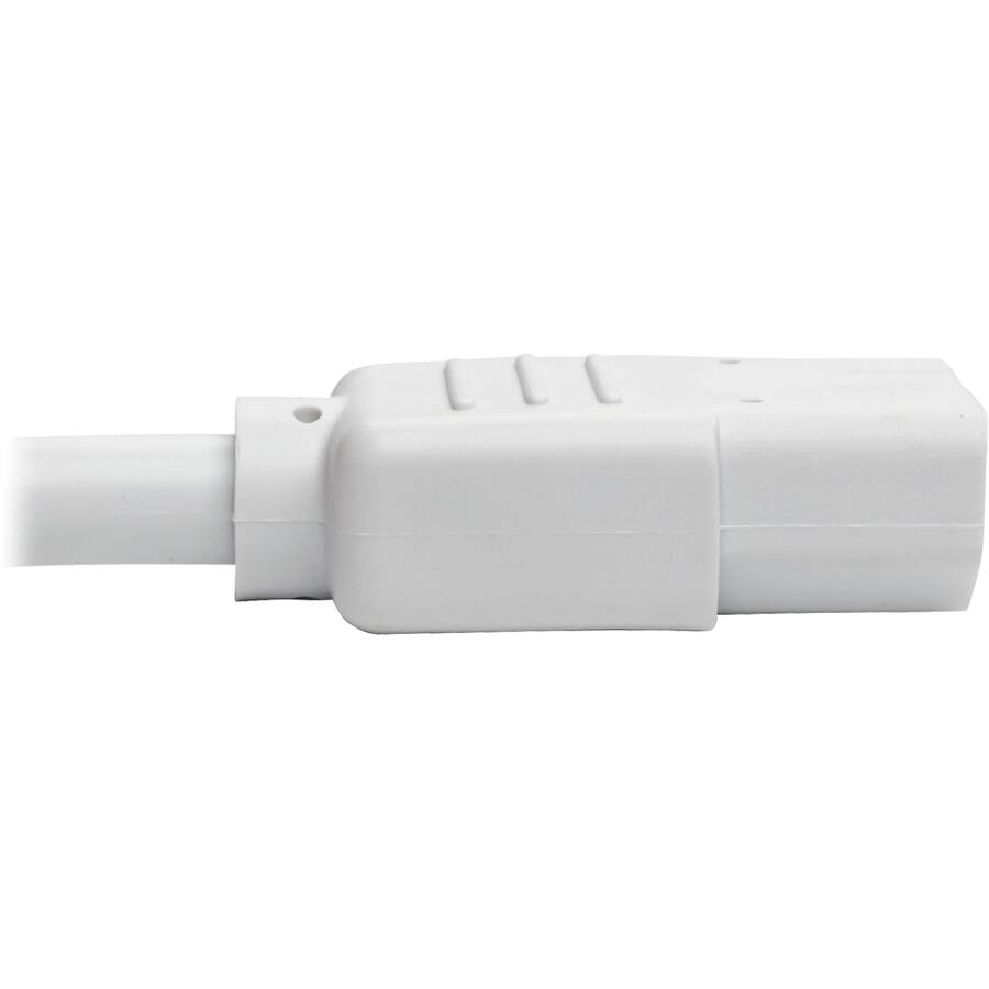 Alt View 2. Tripp Lite - Eaton Tripp Lite Series Heavy-Duty PDU Power Cord, C13 to C14 - 15A, 250V, 14 AWG, 3 ft. (0.91 m), White - For Computer - White.