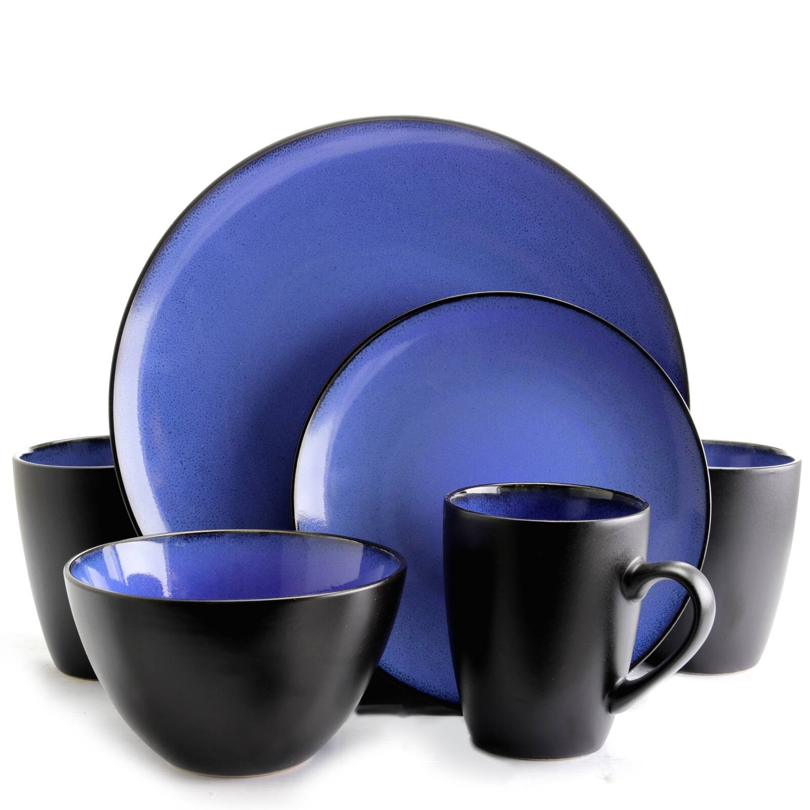 Alt View 6. Gibson - Gibson Elite Soho Lounge Round 16-Piece Dinnerware Set, Blue - Blue.