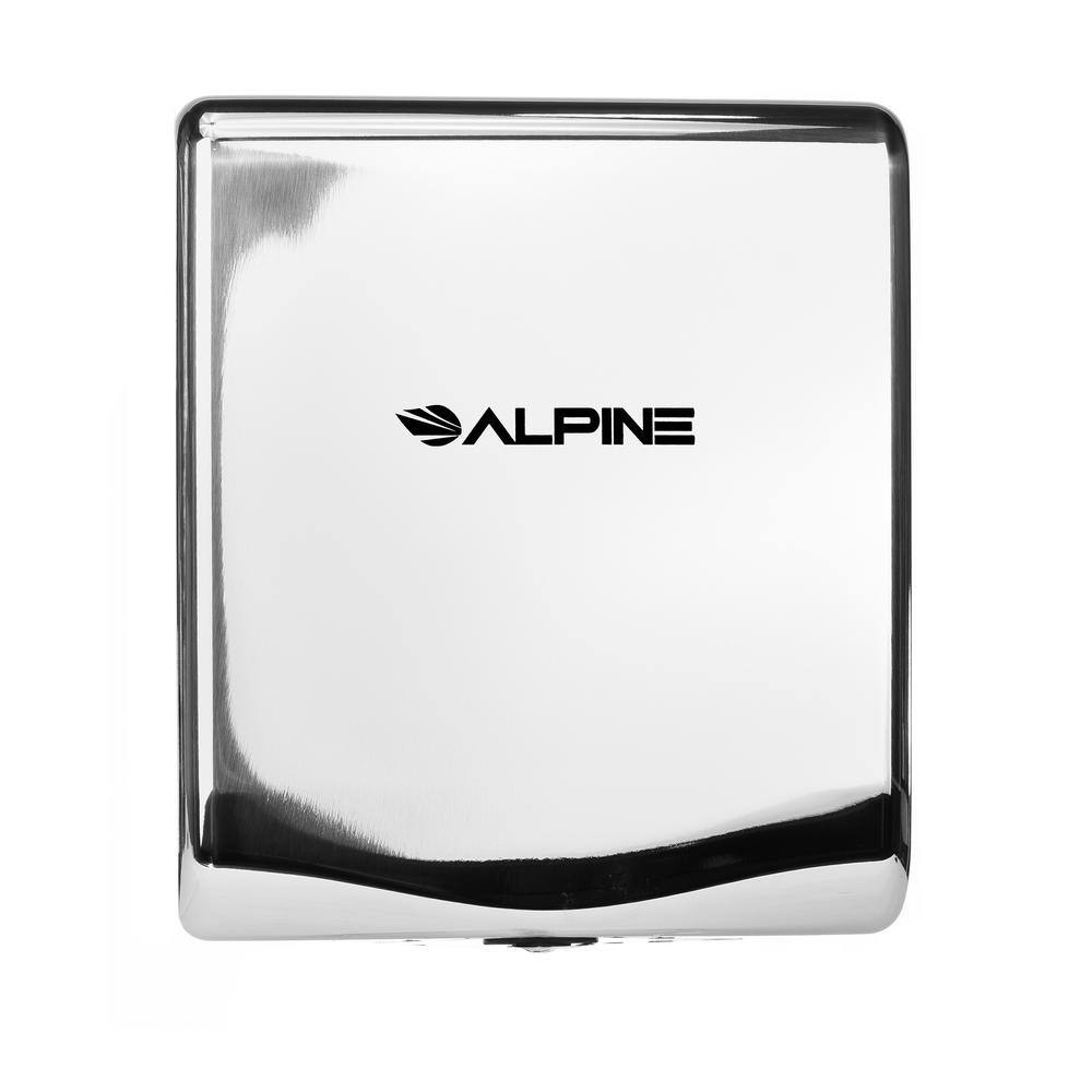 Angle. Alpine Industries - Willow Commercial High Speed Automatic 120V Electric Hand Dryer - Chrome.