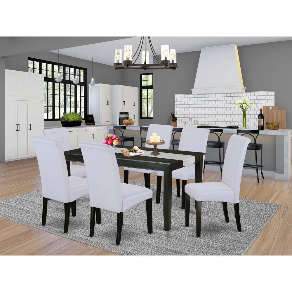 Left. East West Furniture - Dining Room Set Black - Brown.