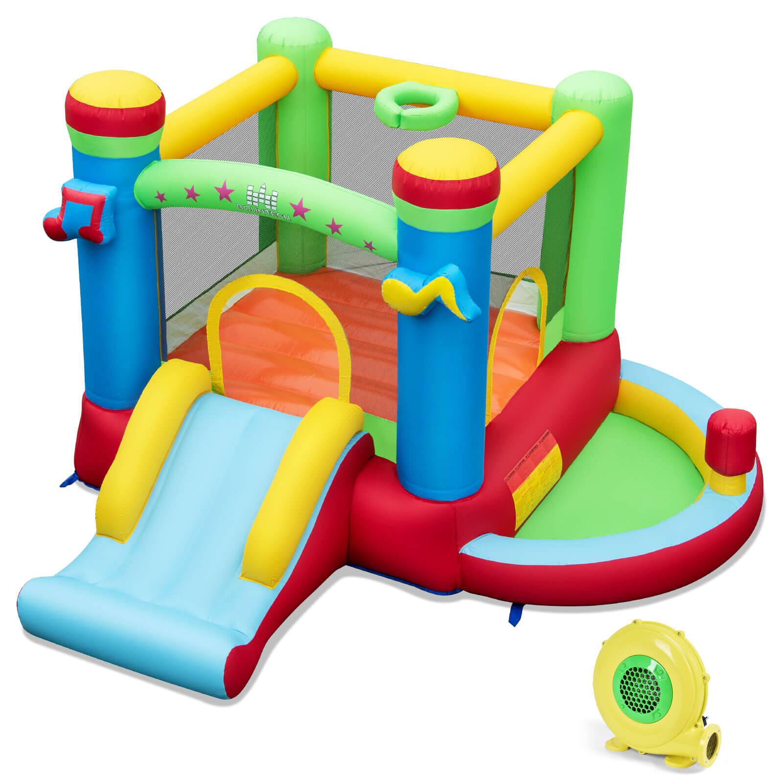 Alt View 9. Costway - Costway Inflatable Bounce House, Indoor/Outdoor Jumping Bouncy Castle with 480W Blower - Multicolor.