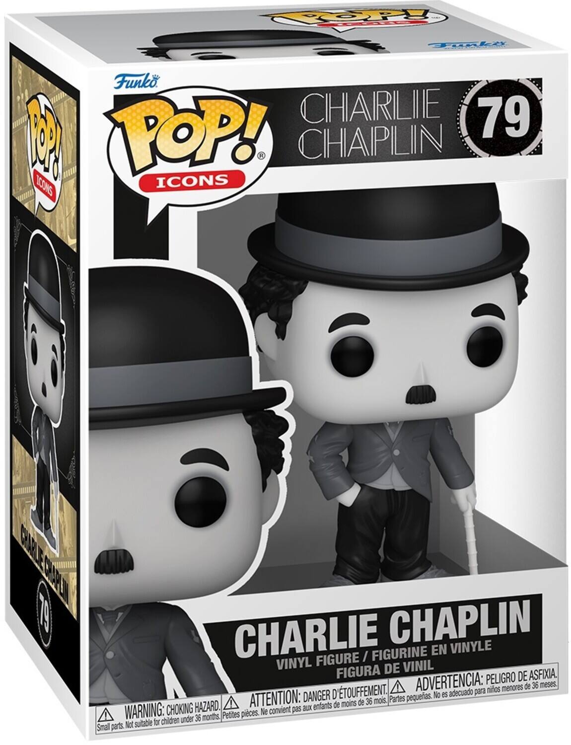 Funko POP! ICONS

CHARLIE CHAPLIN

VINYL FIGURE / FIGURINE EN VINYLE / FIGURA DE VINIL

WARNING: CHOKING HAZARD. Small parts. Not suitable for children under 36 months. ATTENTION: DANGER D'ÉTOUFFEMENT. Petites pièces. Ne convient pas aux enfants de moins de 36 mois. ADVERTENCIA: PEOR DE ASFIXIA. Peligro de asfixia. No es adecuado para niños menores de 36 meses.