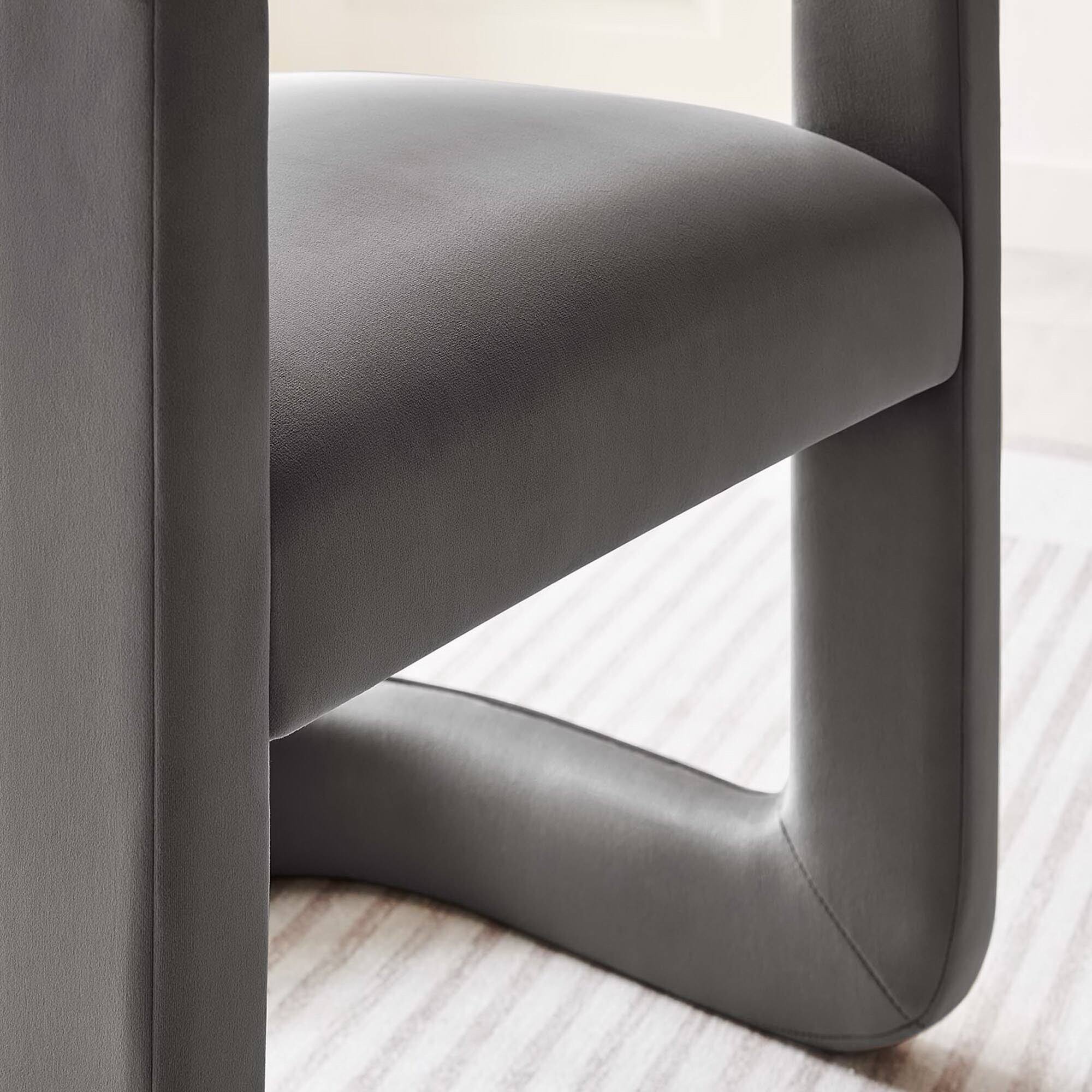 Alt View 2. Modway - Winslow Performance Velvet Barrel Accent Chair by Modway - Storm Gray.