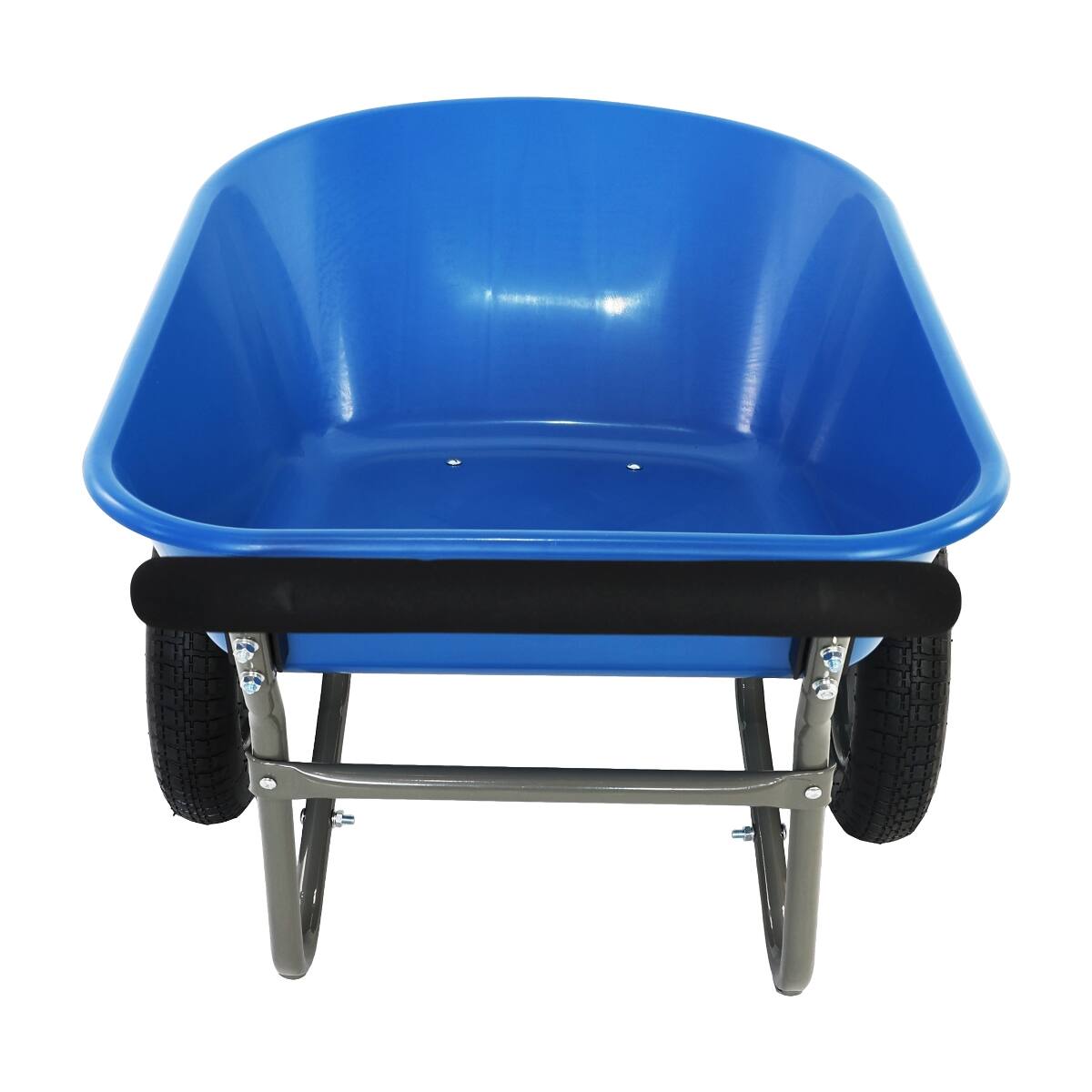 Angle. Loheer - Loheer Blue Two Wheeled Garden Trolley 300 lb Capacity 15 Inch Pneumatic Wheels.