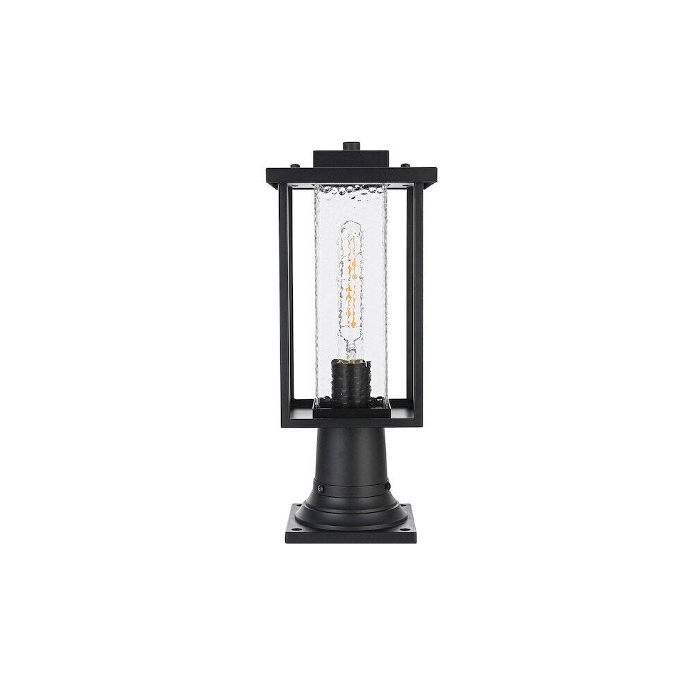 Left. Elegant Lighting - Philip 7 inch Outdoor Pendant in Black - Black.