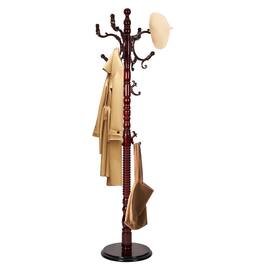 Chateau Abodes - Solid Wood Coat Rack, Free Standing Hall Coat Tree with 14Hooks, 3 Height Options, 300lbs Load, Stury Base - Rosewood