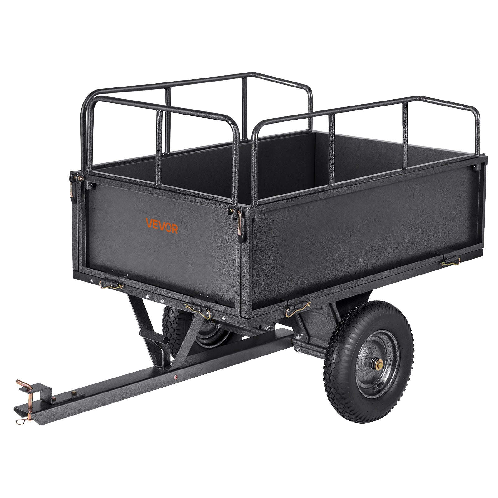 "VEVOR - Garden Utility Trailer, 17 Cu. Ft & 600lbs Capacity, ATV UTV Hauling Trailer, Tow Behind Steel Dump Cart with 16"" Tires - Black" price history on PriceWatchPro