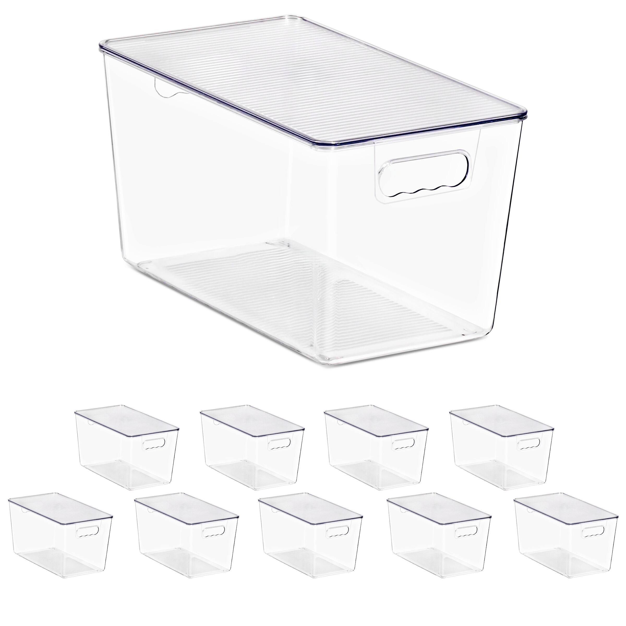 Front. Sorbus - Sorbus Clear Storage Bins with Lids, 10 Pack X-Large Organization Bins with Handles – Clear Stackable Storage - Clear.