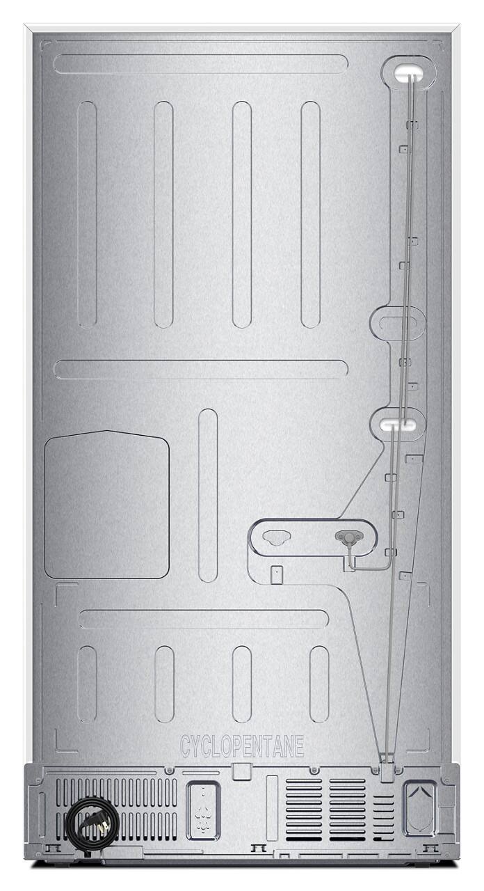 Back. Whirlpool - 29 Cu. Ft. Family-Sized Capacity French Door Refrigerator with Flexible Temperature Drawer - Print Resist Blk Stnlss.