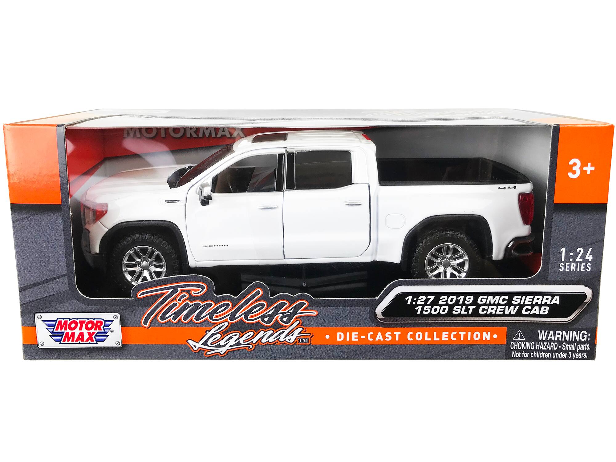 2019 GMC Sierra 1500 SLT Crew Cab 4x4 Pickup Truck w/Sunroof White "Timeless Legends" 1/24-1/27 Model Car by Motormax