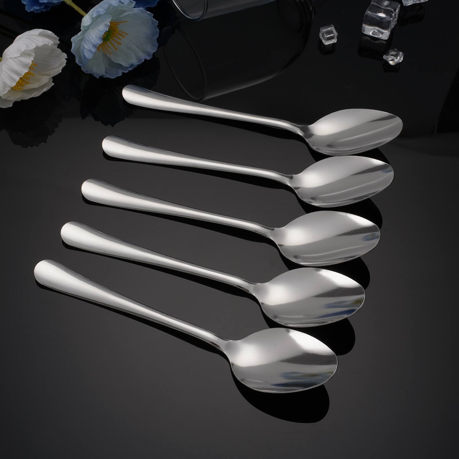 Alt View 6. KOOMADE - KOOMADE Stainless Steel Dinner Spoons 36/60/120-Pack Mirror-Polished Rust-Resistant Dishwasher-Safe - silver.