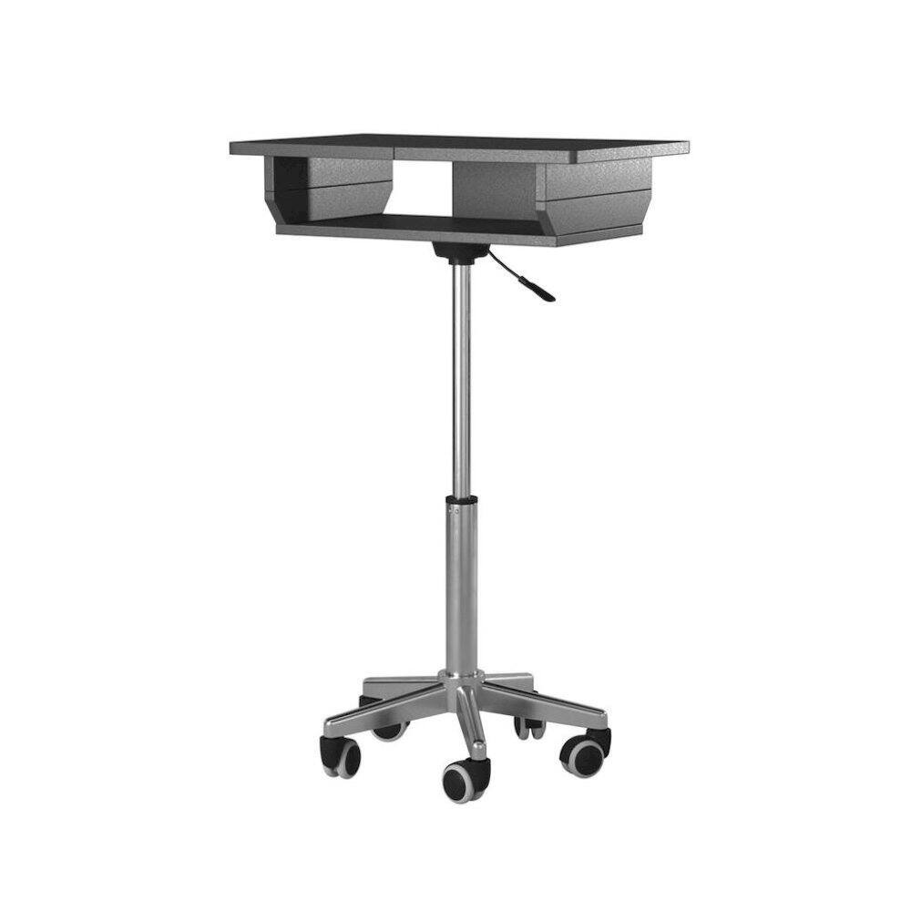 Back. FurniFact - Gray Folding Desk With Adjustable Height And Panels - Gray.