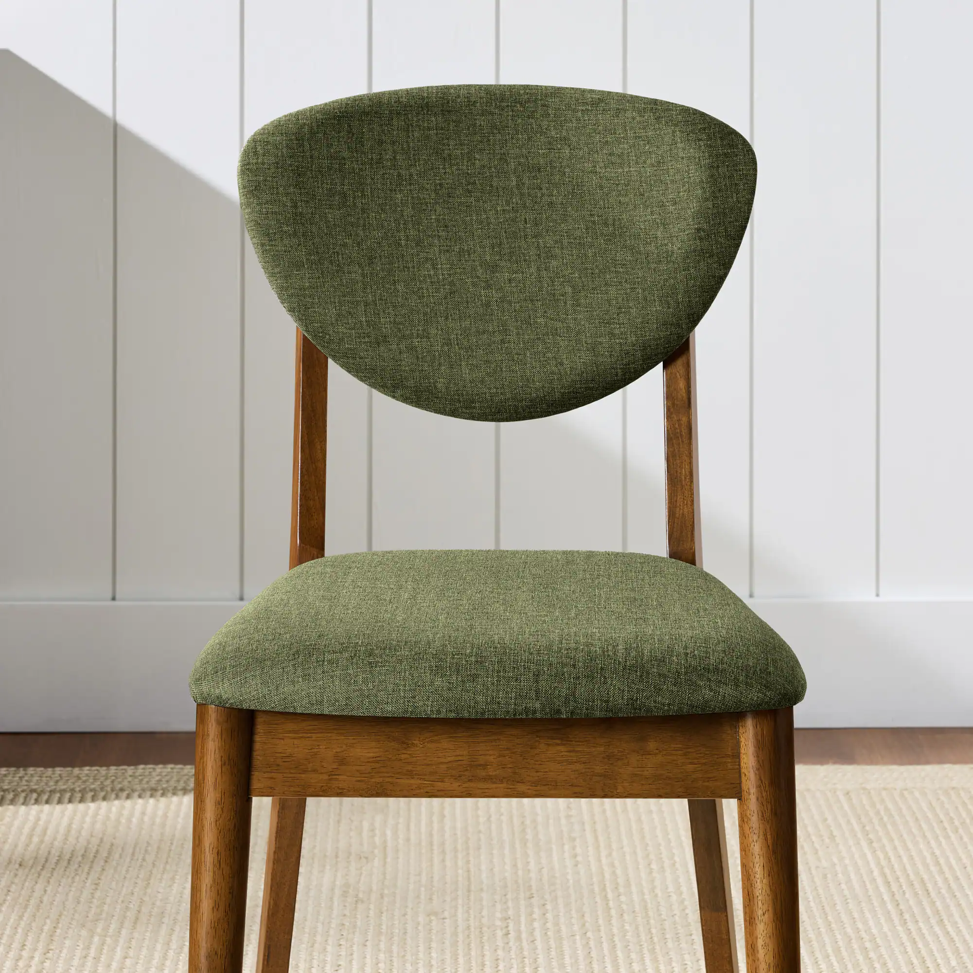 Alt View 2. Best Choice Products - Best Choice Products 2-Piece Mid-Century Modern Wood & Upholstered Dining Chair Set - Walnut/Moss Green - Walnut/Moss Green.