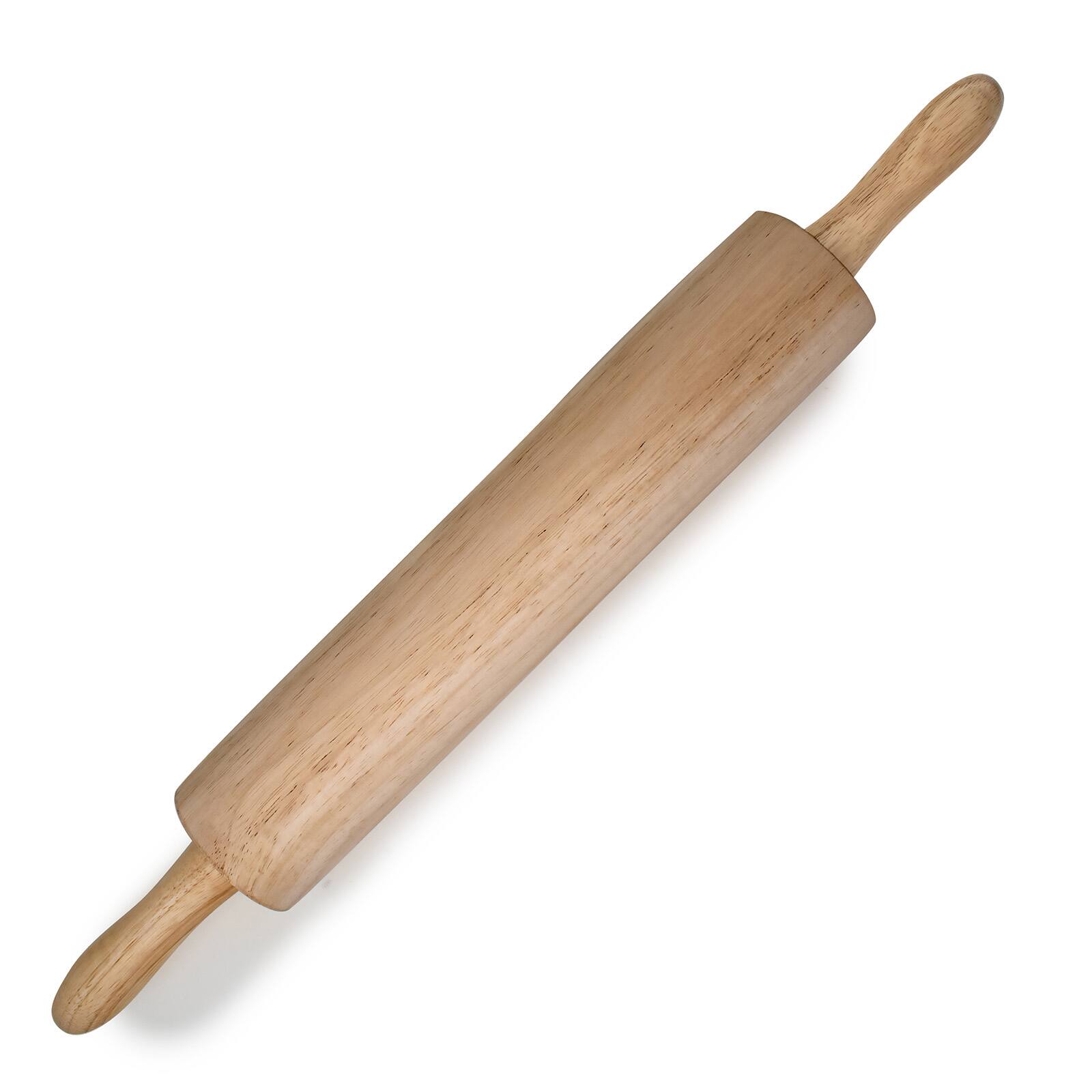 Alt View 4. Norpro - Wooden Rolling Pin, 13 Inch Hardwood Dough Roller - Beige.