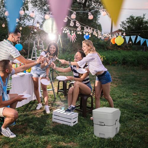 Alt View 9. Winado - Portable Toilet 5.3 Gallon Capacity, Removable Camping Toilet with Detachable Waste Tank for Camping Outdoor Travel - Gray.