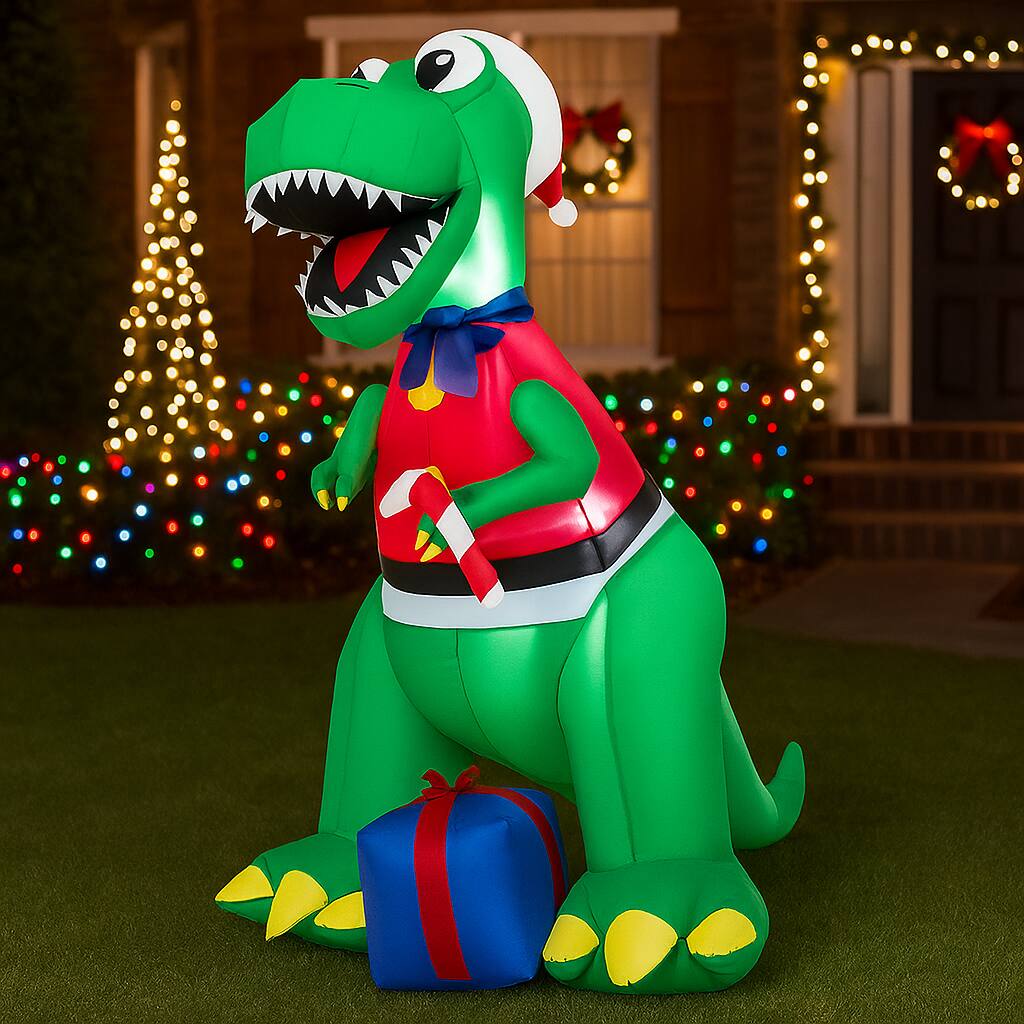 Front. BreeBe - Outdoor Inflatable Christmas Display with Built-In LED and Blower - Multicolor.