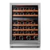 Front. Ca'Lefort - 24 Inch 52 Bottle Wine Cooler Refrigerator, 40-65°F Dual Zone Wine Refrigerator,3 LED Built-in for Home/Bar(5.65 cu.ft) - Stainless Steel.