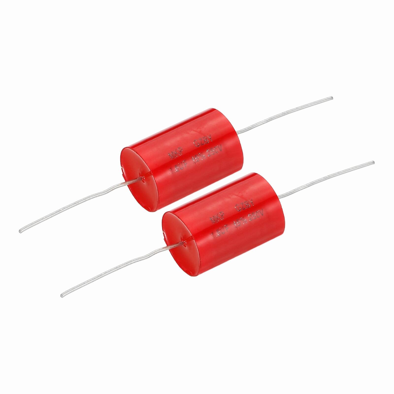 Unique Bargains - 2pcs 1.5uf Frequency Divider Capacitor, 250V Axial Audio Speaker Crossover MKP Film Capacitor - Red price history on PriceWatchPro