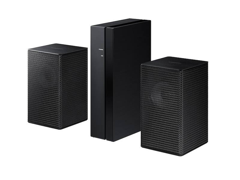 Alt View 2. Samsung - 9.1.2 Ch Soundbar w/ Wireless Subwoofer & Rear Speakers HW-Q910C, 520W, Dolby Atmos, Q-Symphony, Built-in Alexa - Black.