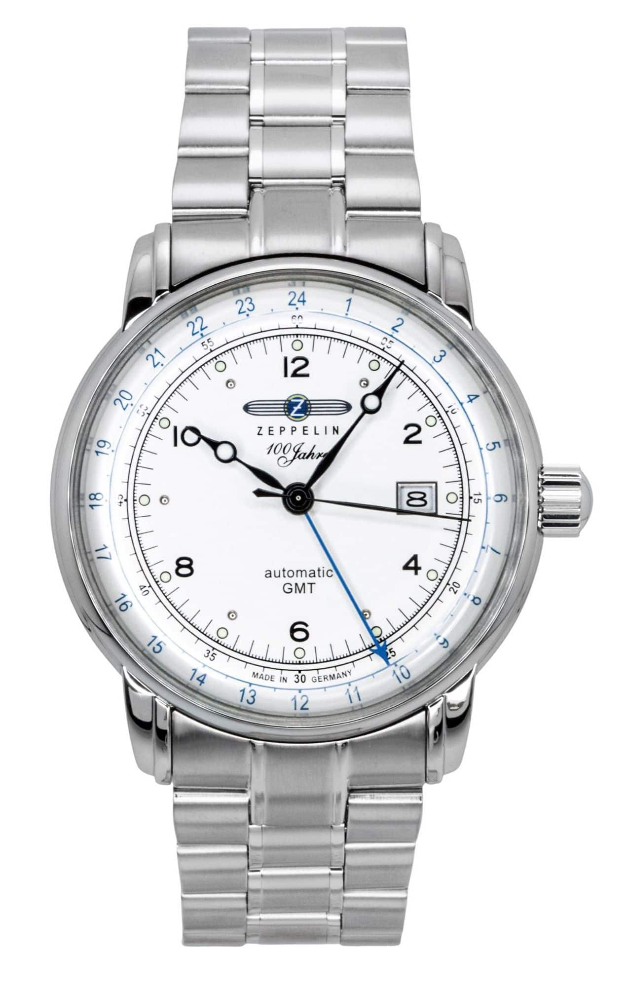 Zeppelin - Jahre GMT Stainless Steel Dial Automatic 8666MB1 Men's Watch - Silver