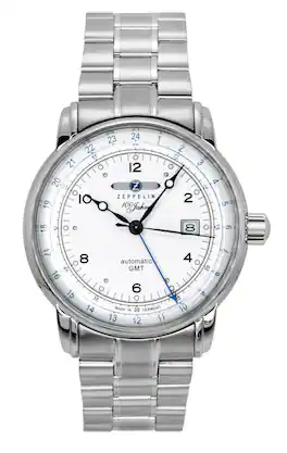 Zeppelin - Jahre GMT Stainless Steel Dial Automatic 8666MB1 Men's Watch - Silver